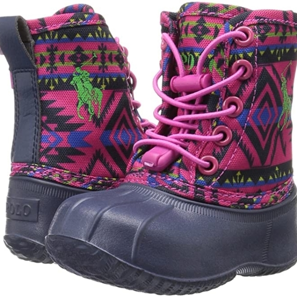 Polo Ralph Lauren Other - Polo Ralph Lauren Pink/Navy Kids Rain Boots- NWOT